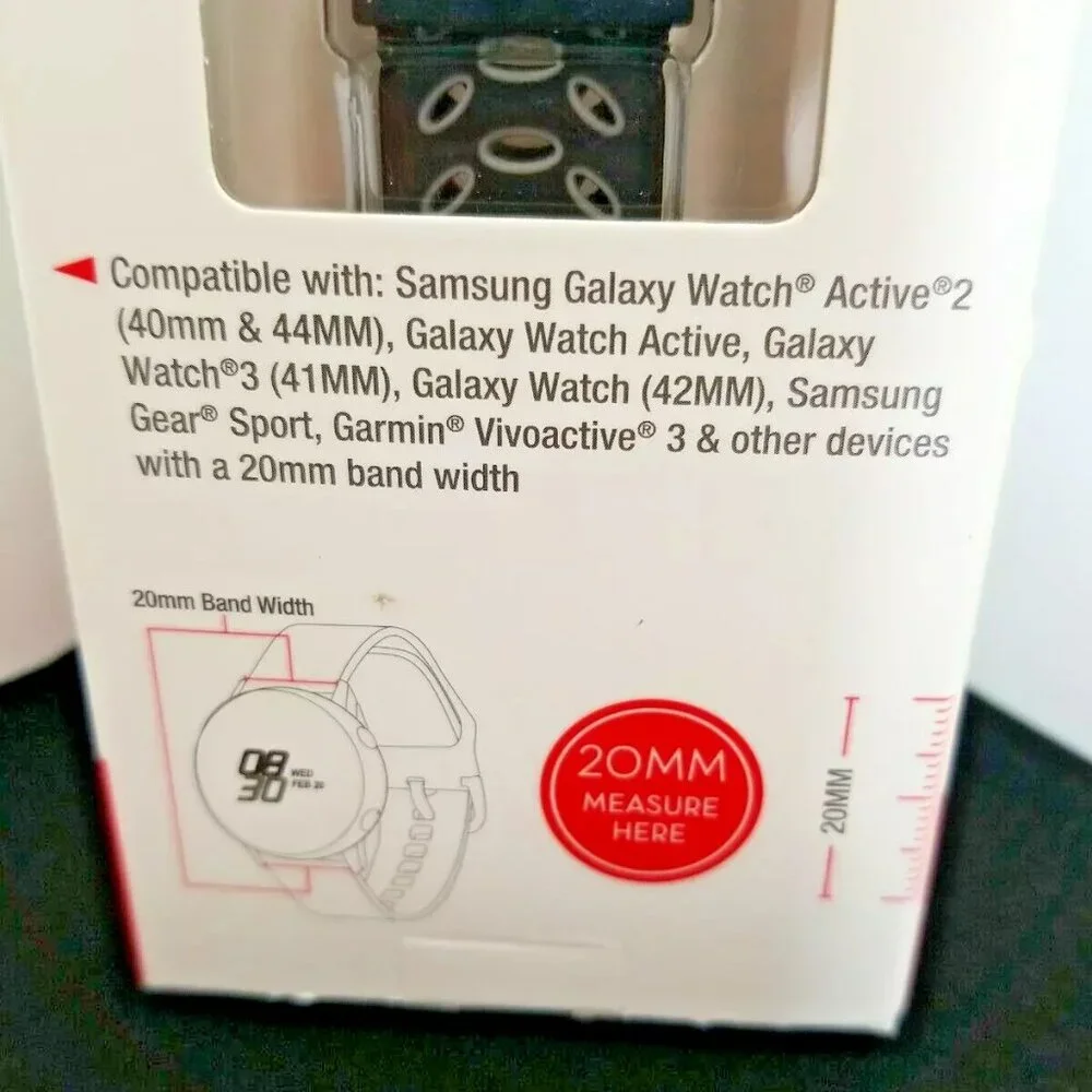 Sport Silicone Watch Band For Samsung Watches & any Watch With 20MM Band Width
